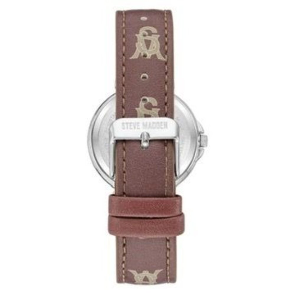 Steve Madden SM-1023BNBN Brown Logo Monogram Watch NWT w/ Box - Picture 3 of 7